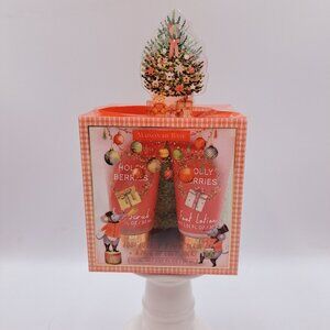 Holiday Holly Berry Foot Scrub & Lotion & Pair of Cozy Socks Christmas Gift Set